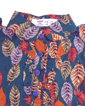 Tropical Print A-Line Dress
