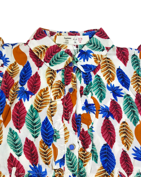 Tropical Print A-Line Dress