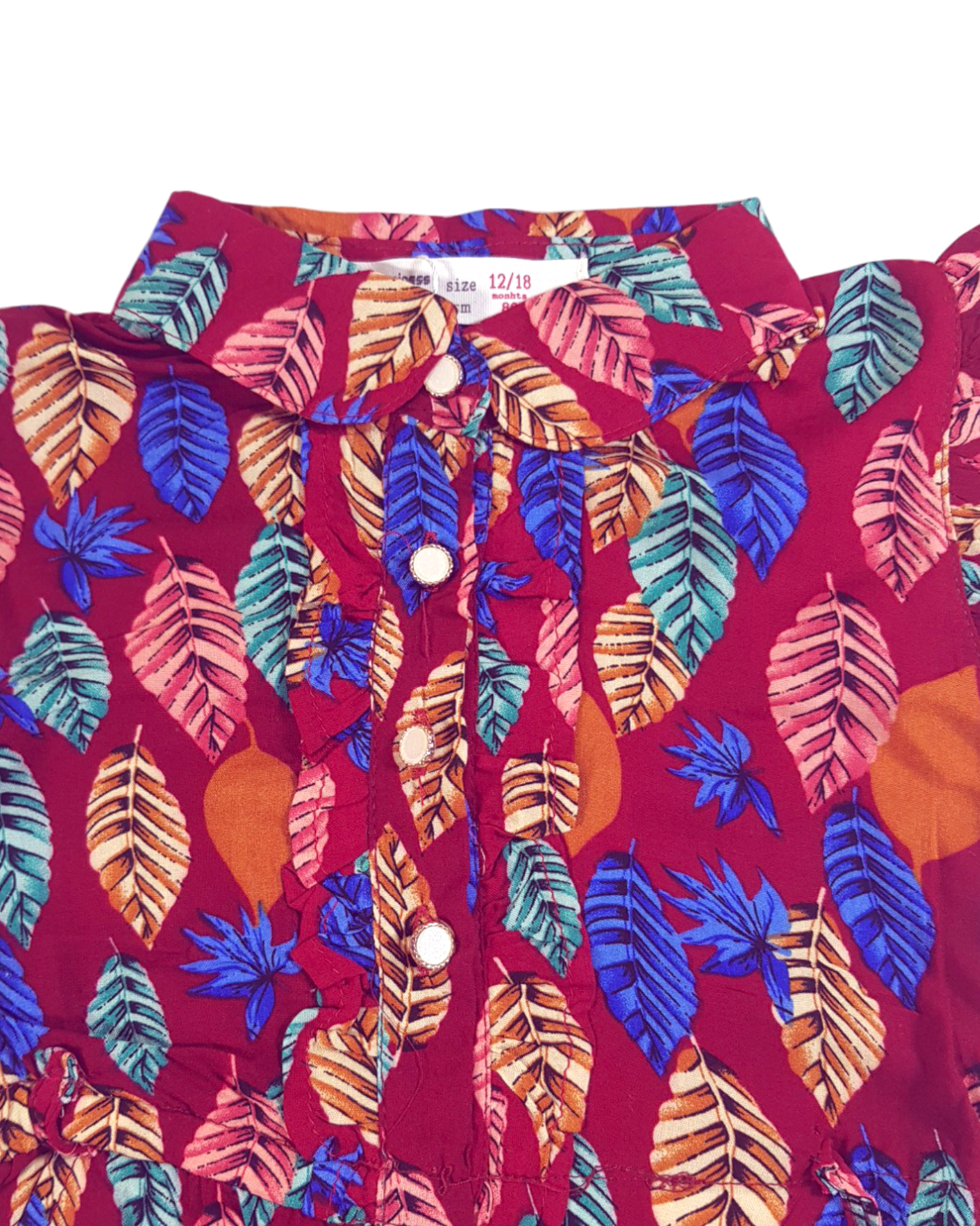 Tropical Print A-Line Dress