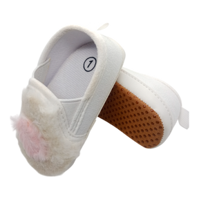 baby girl white fur shoes